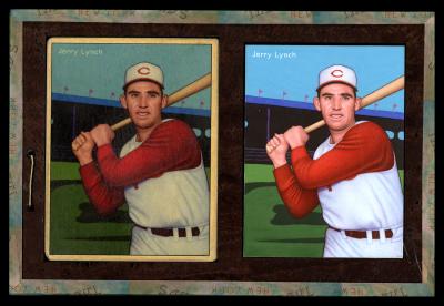 Picture, Helmar Brewing, Helmar This Great Game Card # 161, Jerry Lynch, Bat behind head, blue sky, Cincinnati Reds